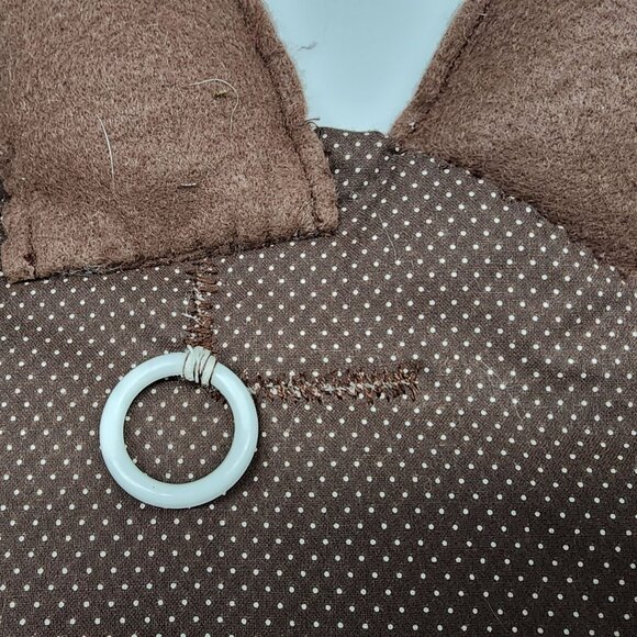 Vintage Handmade Reindeer Wall Hanging With Bow Christmas Decor Brown Red Fabric - Picture 6 of 6